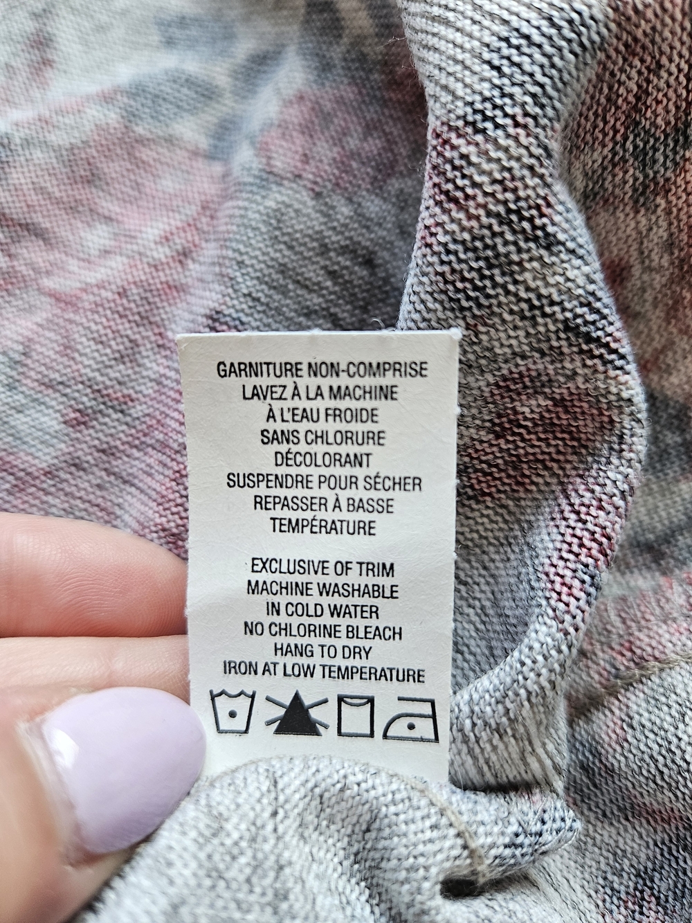 NWT Deadstock Sears Canada Floral Bell Sleeve A-Line Tunic Dress Grey Red XL - Picture 9 of 12